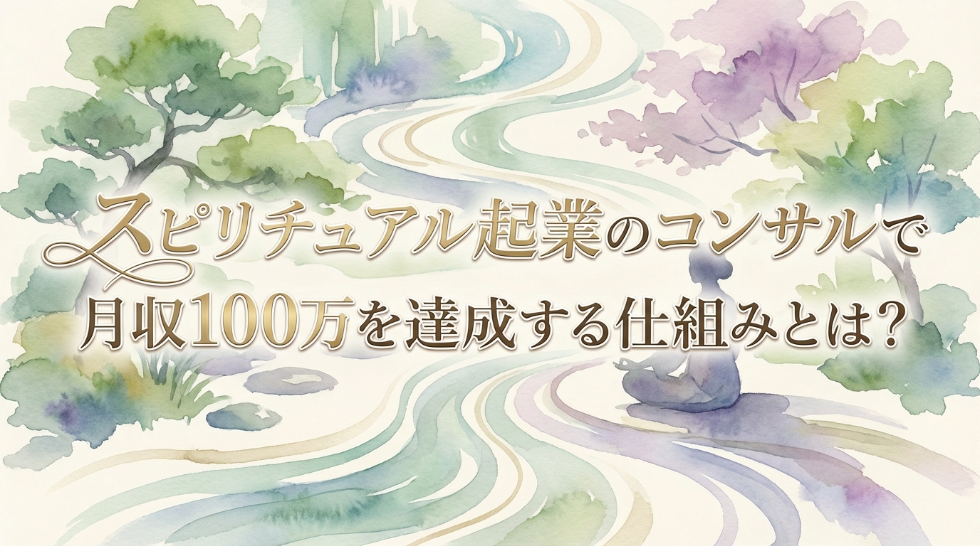 スピリチュアル起業のコンサルで月収100万を達成する仕組みとは？