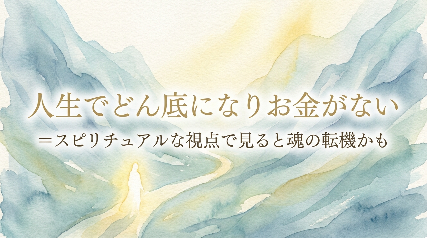 人生でどん底になりお金がない＝スピリチュアルな視点で見ると魂の転機かも