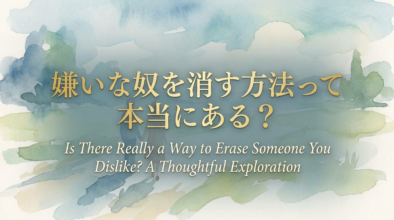 嫌いな奴 を消す方法って本当にある?