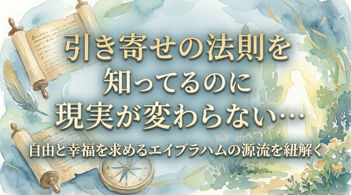 引き寄せの法則を知ってるのに現実が変わらない…自由と幸福を求めるエイブラハムの源流を紐解く